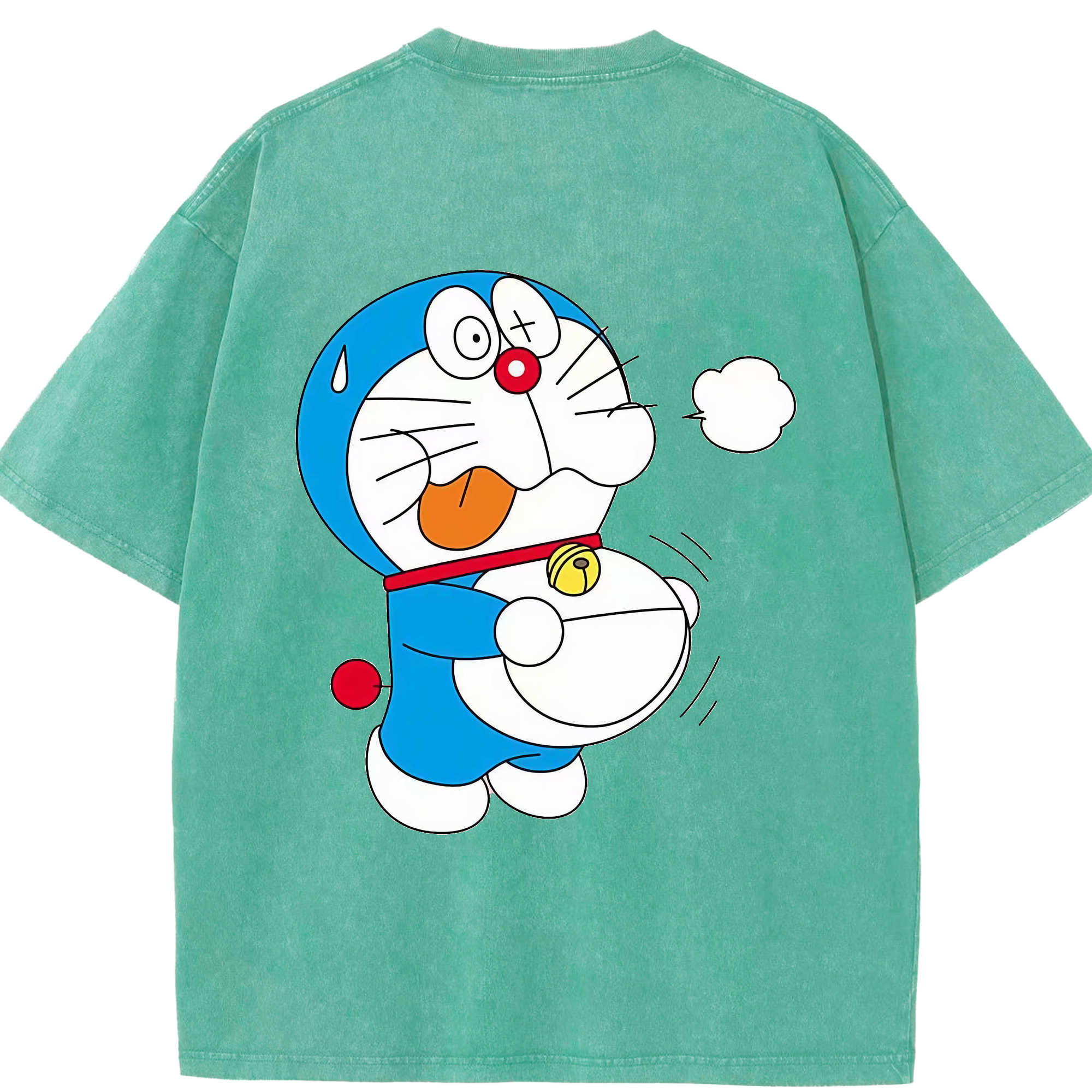 （画像用） ドラえもん Doraemon 綿100% ヴィンテージ風 半袖Tシャツ（背面プリント）